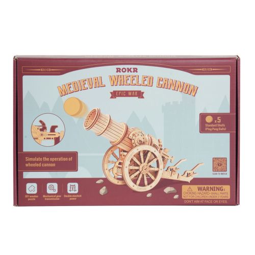 Robotime Medieval wheeled cannon maketa slika 3