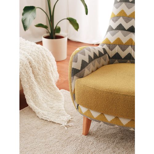 Zikzak - Yellow Multicolor Wing Chair slika 5