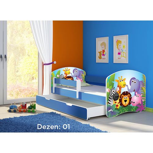 Deciji krevet ACMA II 160x80 F + dusek 6 cm BLUE1 slika 1