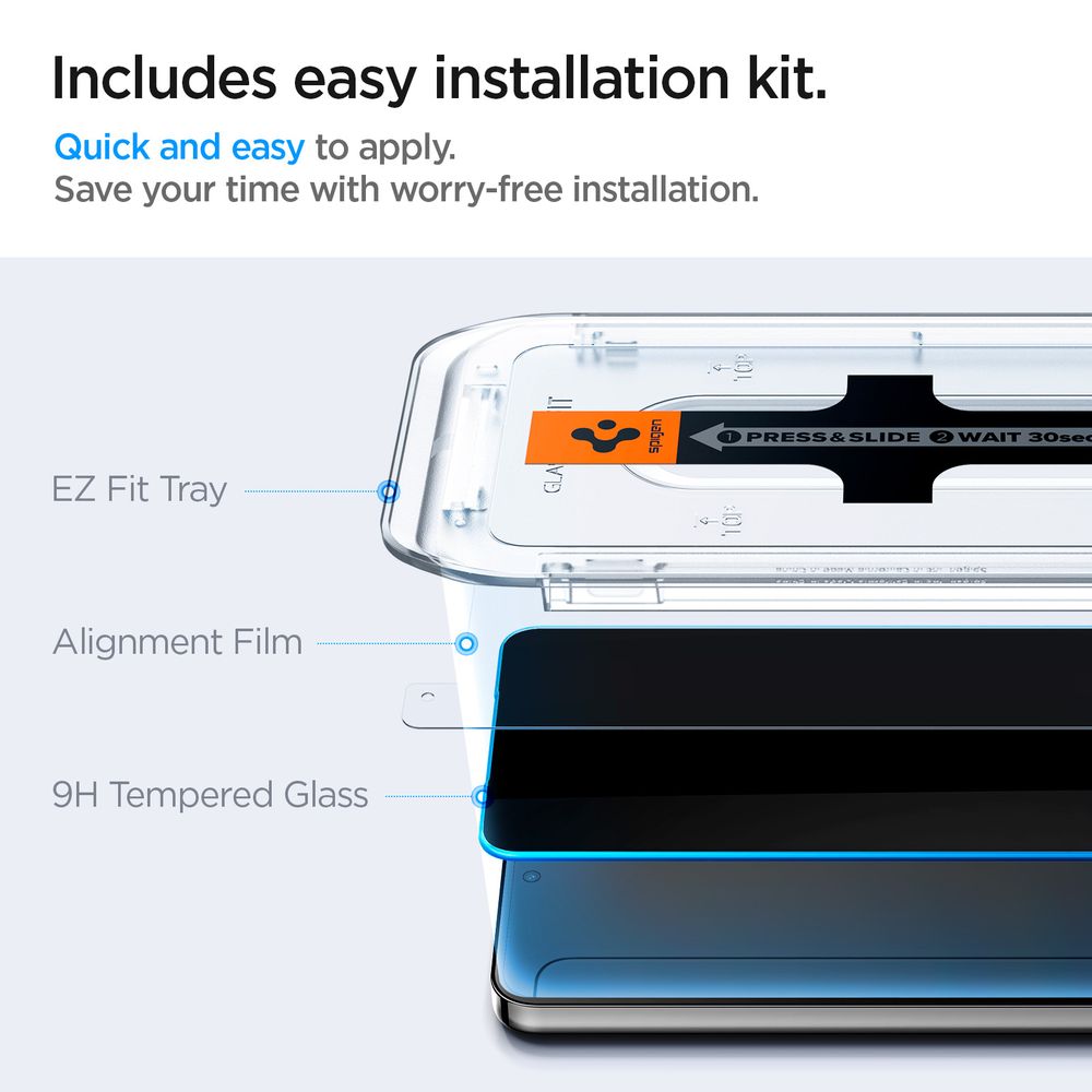 Spigen Glass tR EZ Fit Privacy 2 Pack - Samsung Galaxy S24+ slika 11