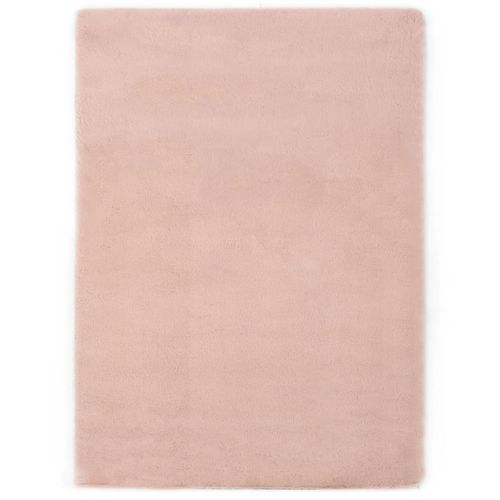 Tepih od umjetnog zečjeg krzna 160 x 230 cm blijedo ružičasti slika 19