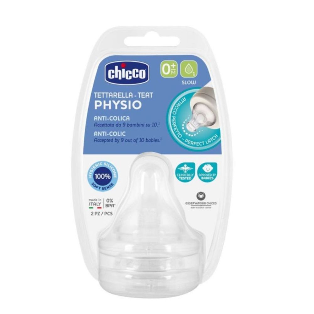 Chicco Silikonska duda za flašicu Physio Slow 0m+, 2kom slika 1