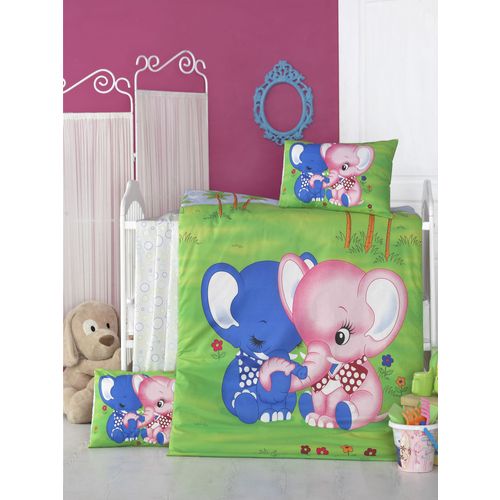 Colourful Cotton Posteljina Ranforce set za bebe, Elephant slika 1