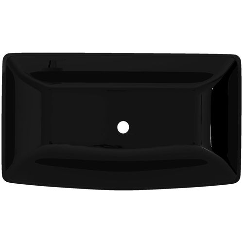 Keramički Kupaonski Umivaonik Crni Pravokutni slika 22