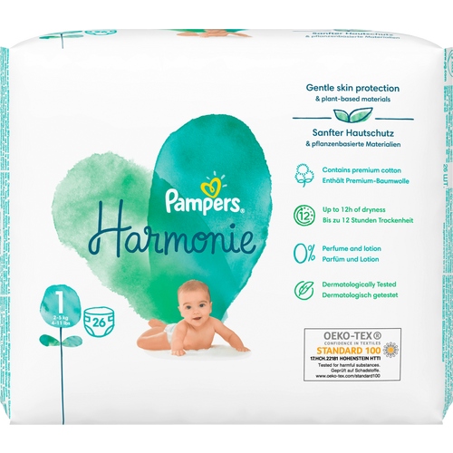 Pampers Harmonie Premium Cotton Pelene, veličina 1 slika 1