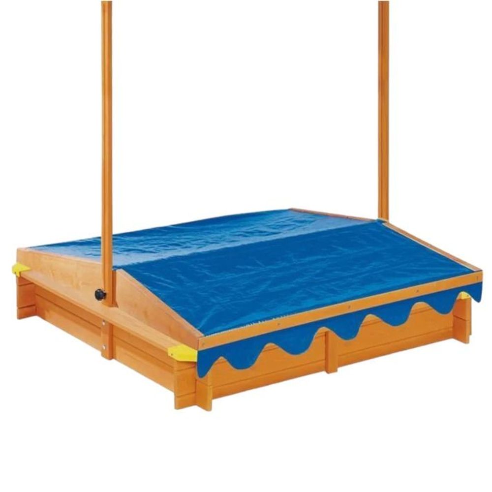 Kinder Home Drveni pješčanik sa podesivom tendom, 112х112cm slika 5