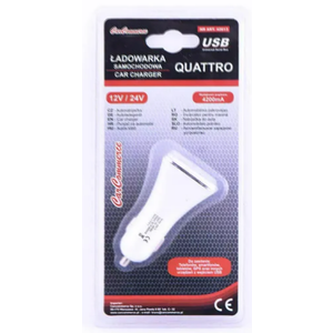 PUNJAC ZA VOZILO 12/24V, 4,2A SA 4 USB ULAZA "QUQTTRO"