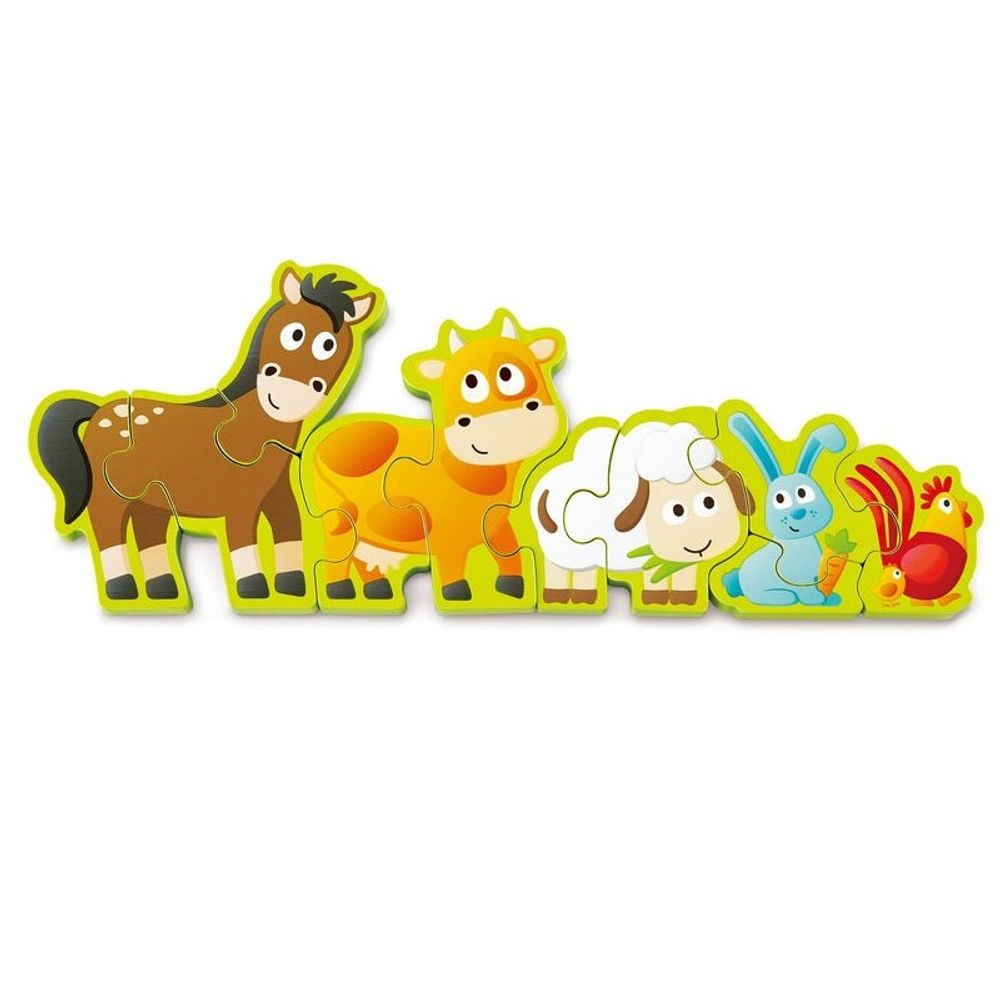 Hape Drvena slagalica Numbers & Farm Animals Puzzle slika 1
