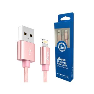 Xwave Kabl USB IPHONE 1.2M 3A,lightning aluminium,upleteni,rose gold mesh