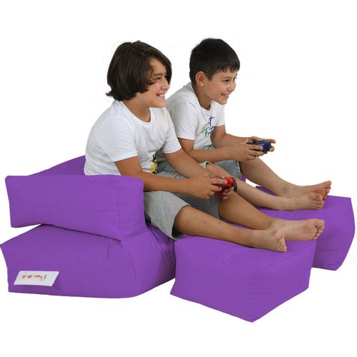 Atelier Del Sofa Vreća za sjedenje, Kids Double Seat Pouf - Purple slika 4