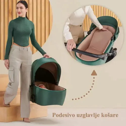 Kinderkraft Kolica PRIME2 3U1 Dark Green slika 7