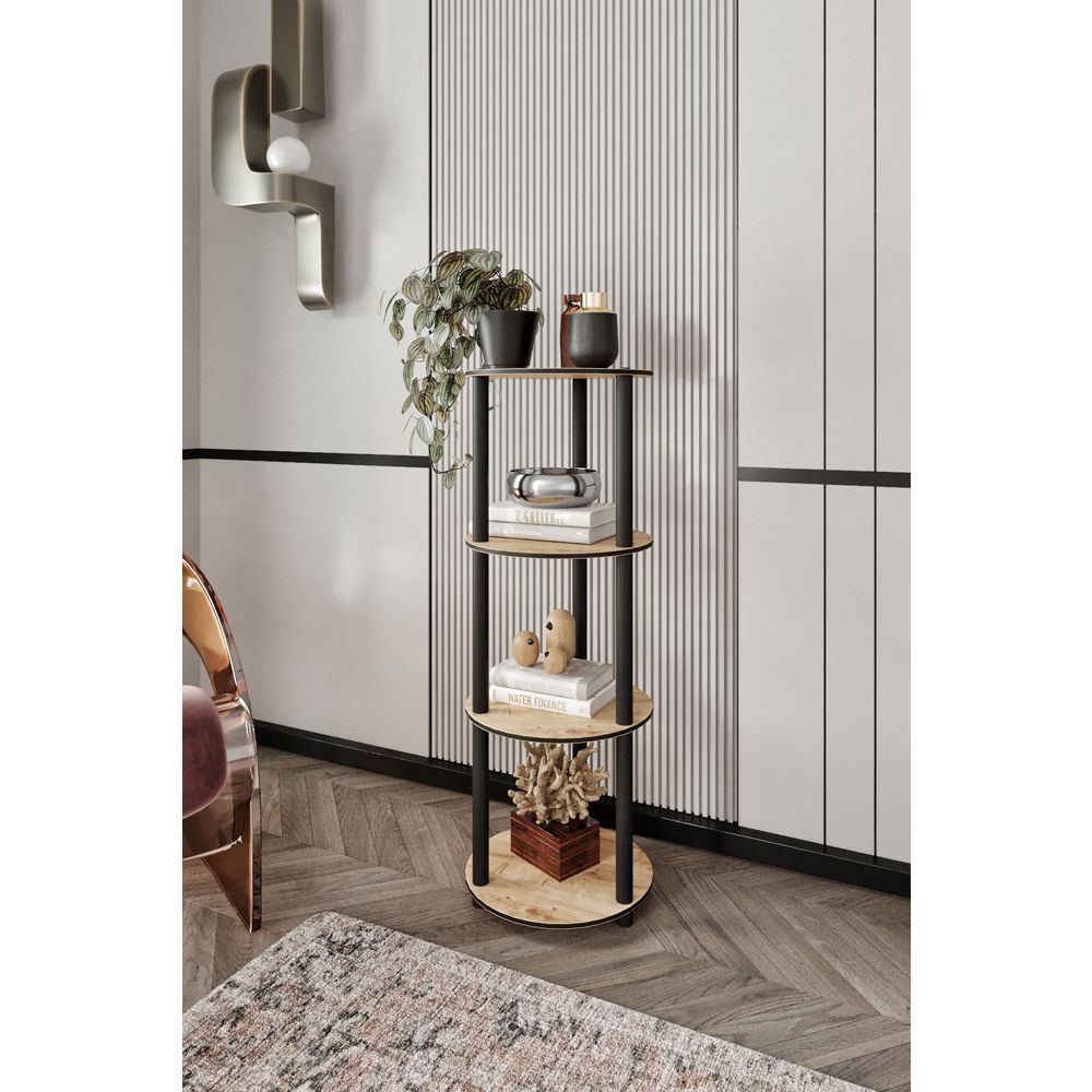  Bookshelf Bookcase 4 Floors Round, colour Oak slika 1