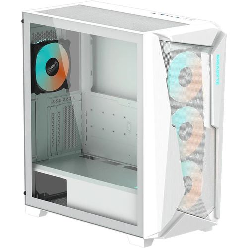 Gigabyte GB-C301GW C301 GLASS WHITE, Mid Tower, up to E-ATX, CPU Height : 170mm, GPU Length : 400mm, PSU Length : 180mm, Up to 360mm Liquid Cooling Compatible slika 1