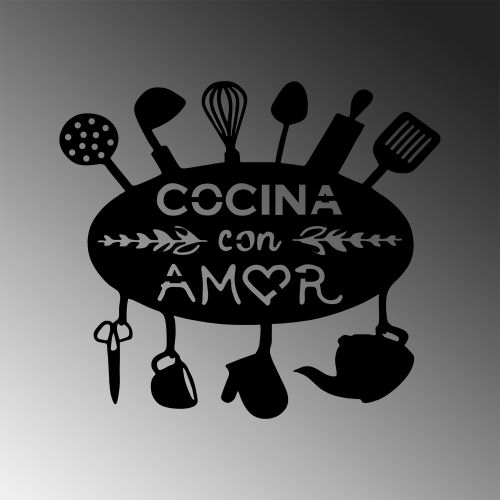 Wallity Metalna zidna dekoracija, Cocina Con Amor slika 5