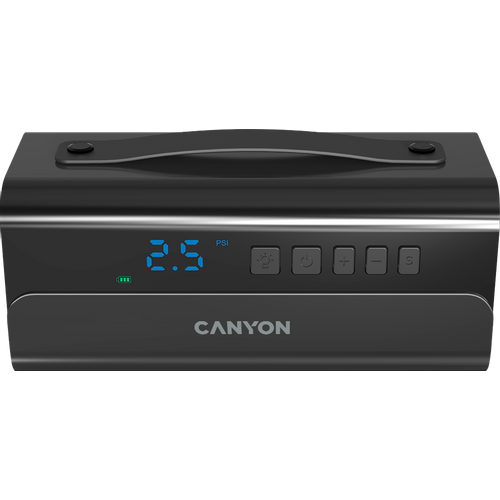 CANYON AP-118, pumpa za vazduh, USB punjiva, AP-118 Kapacitet baterije: 2000mah*4 Radni napon: 14,8 V Maks. struja: 13,5 A Maks. pritisak: 100PSI Protok vazduha: 38L/min Punjenje: 17,5 V 1Acharger slika 1