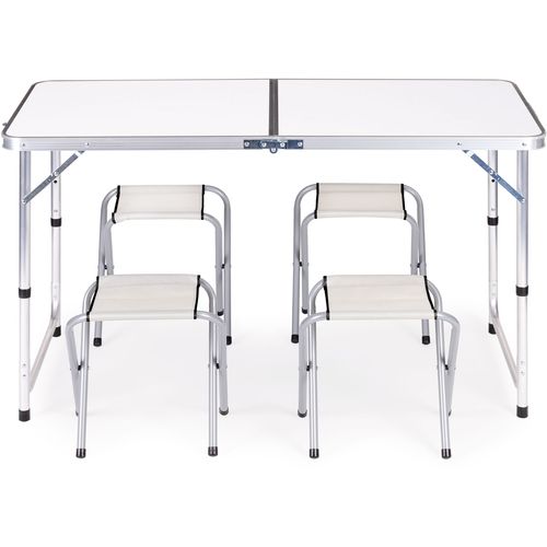 Modernhome set za kampiranje stol+ 4 stolice - bijeli slika 5
