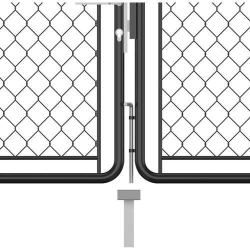 Vrtna vrata čelična 75 x 495 cm antracit slika 13
