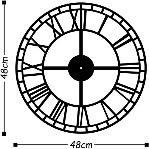 Wallity Ukrasni metalni zidni sat, Metal Wall Clock 2 - Black slika 3
