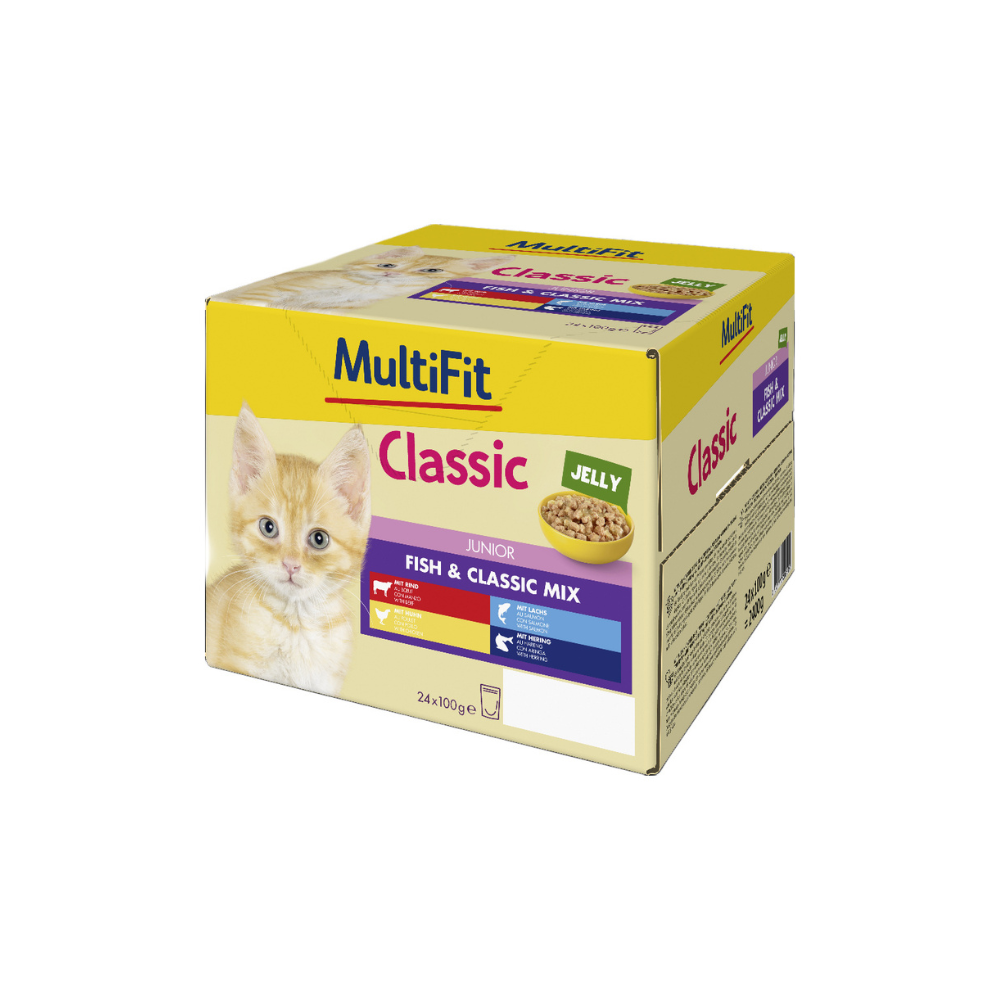 MultiFit Cat Junior Classic riba u želeu Multipack 24x100 g slika 1