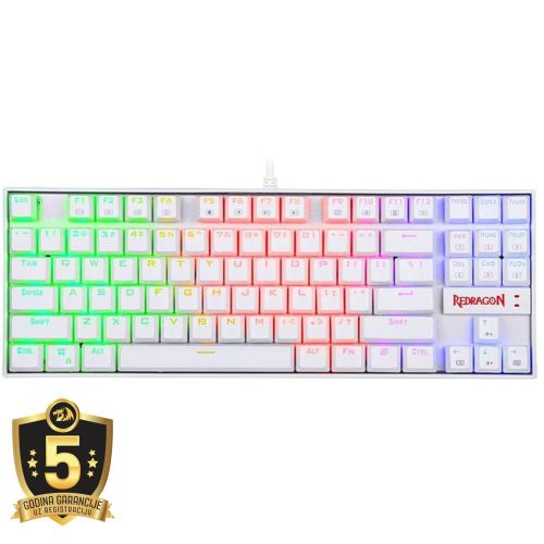 Redragon Kumara K552-RGB Mechanical Gaming Keyboard White - Red Switch slika 1