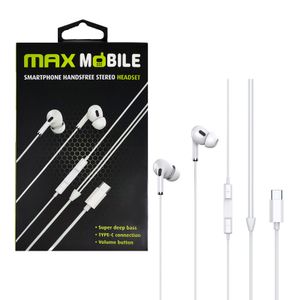 MAXMOBILE slušalice handsfree WE08 TYPE-C bijela