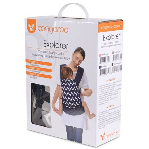 Cangaroo Ergonomska nosiljka Explorer, Crna slika 3