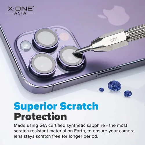 X-ONE safirno staklo za objektiv kamere Camera Armor Pro - za iPhone 15 Pro/15 Pro Max slika 5