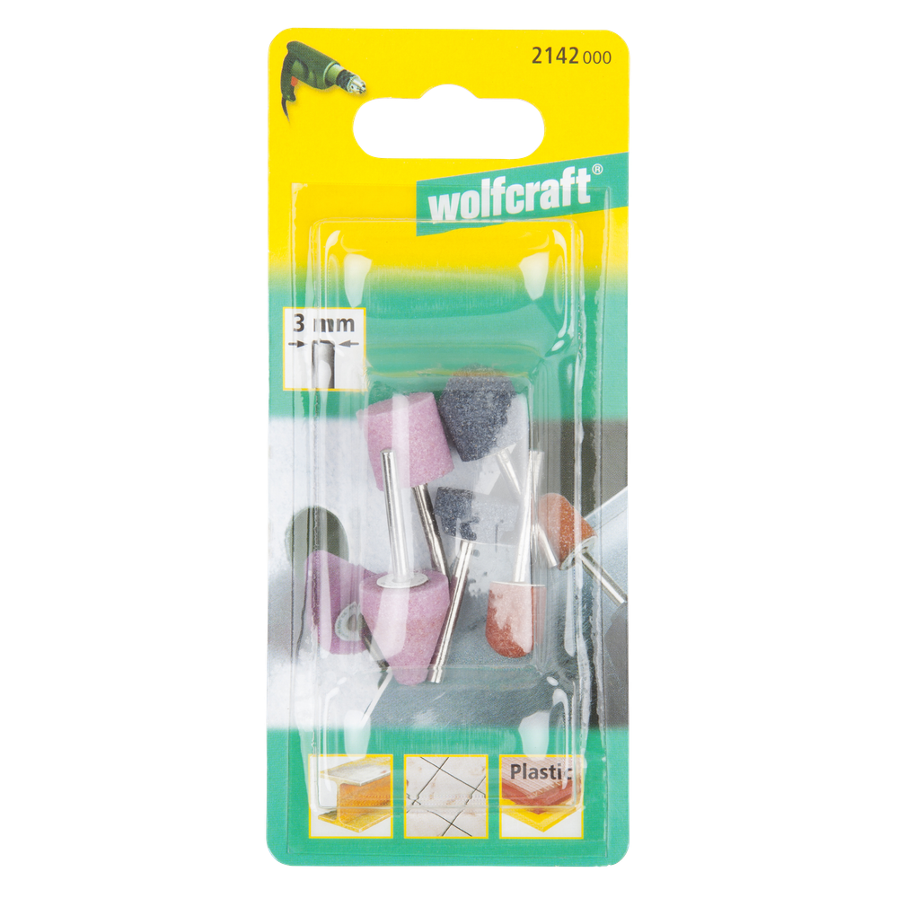 Wolfcraft Set Keramičkih Brusnih Nastavaka Osovina 3 mm / 5 dijelni - 2142000 slika 5