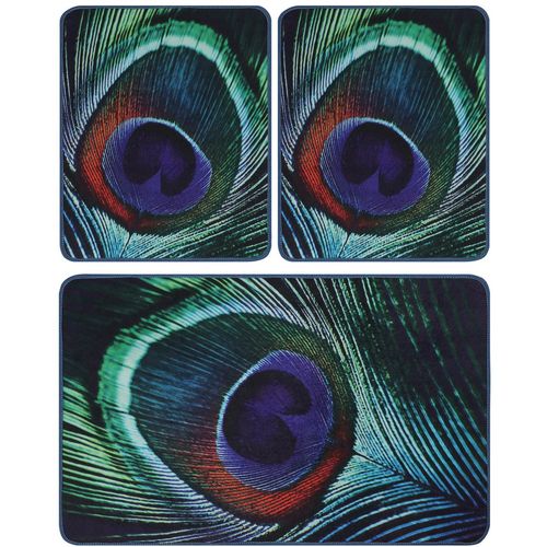 Colourful Cotton Set kupaonskih prostirki (3 komada) Peacock slika 3