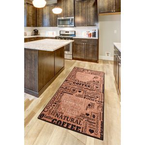 Fincan - Caramel   Multicolor Hall Carpet (60 x 140)