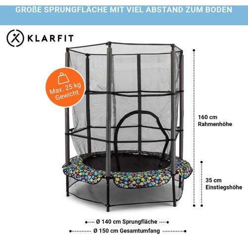 Klarfit rocketkid 5, 140 cm trampolin, cvjetni uzorak slika 14