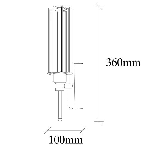 Zidna lampa Fellini - MR - 876 BlackGold slika 5