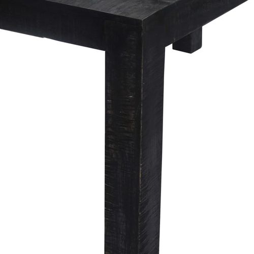 Blagovaonski stol crni 140 x 80 x 76 cm od masivnog drva manga slika 20
