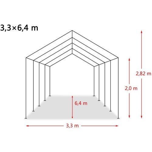 Uklonjivi šator za stoku PVC 550 g/m² 3,3 x 6,4 m tamnozeleni slika 1