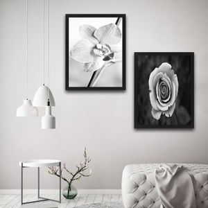 Wallity Uokvirena slika (2 komada), Grey Flower Set