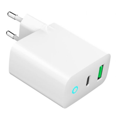 TA-UC-PDQC20L-W-01 Gembird punjac 20W, 2-port (USB-A+USB-C) LED, white slika 4