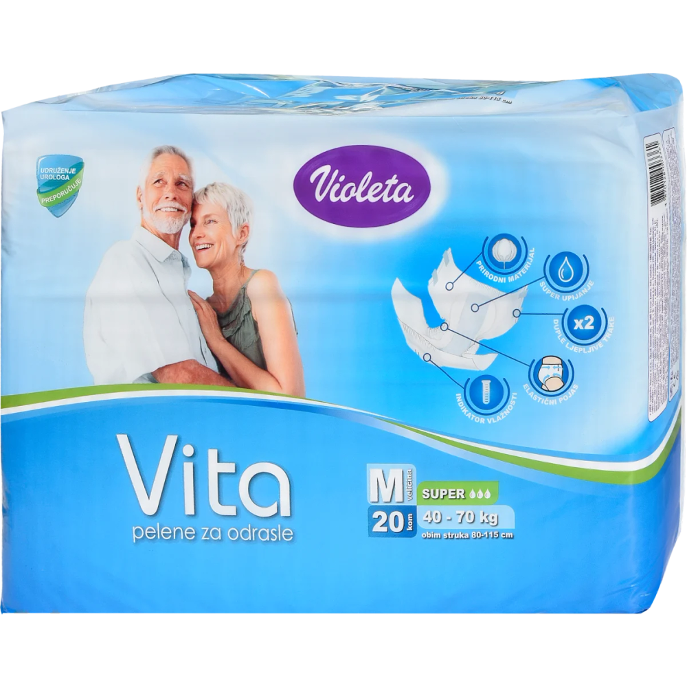 Violeta Vita pelene za inkontinenciju M Super 20 kom slika 1