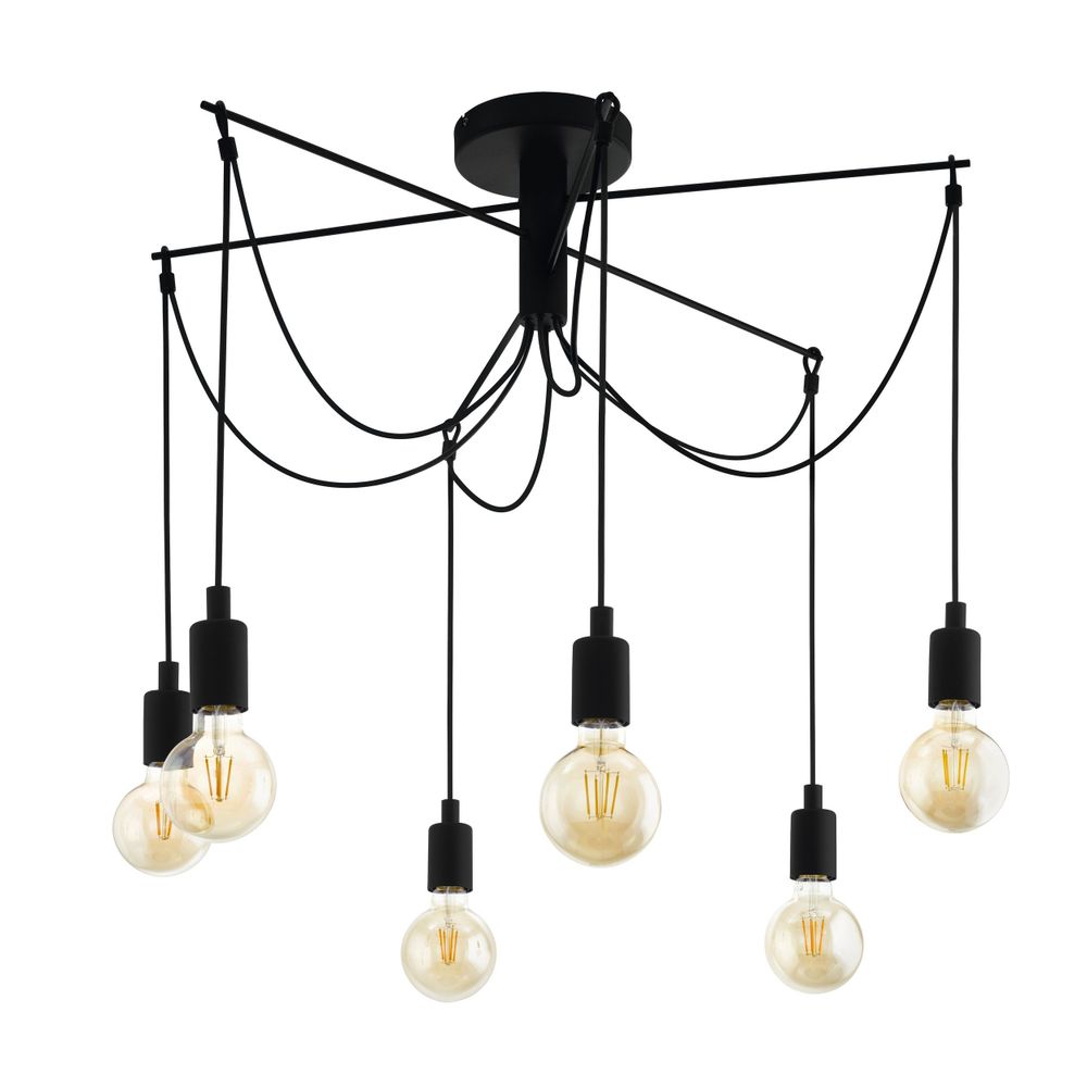 Eglo stropna rasvjeta musara e27 6x60w crno v:850mm o790mm slika 1