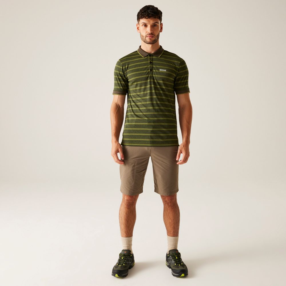Regatta Muška polo majica kratkih rukava Kildra Olive Green/Black slika 2