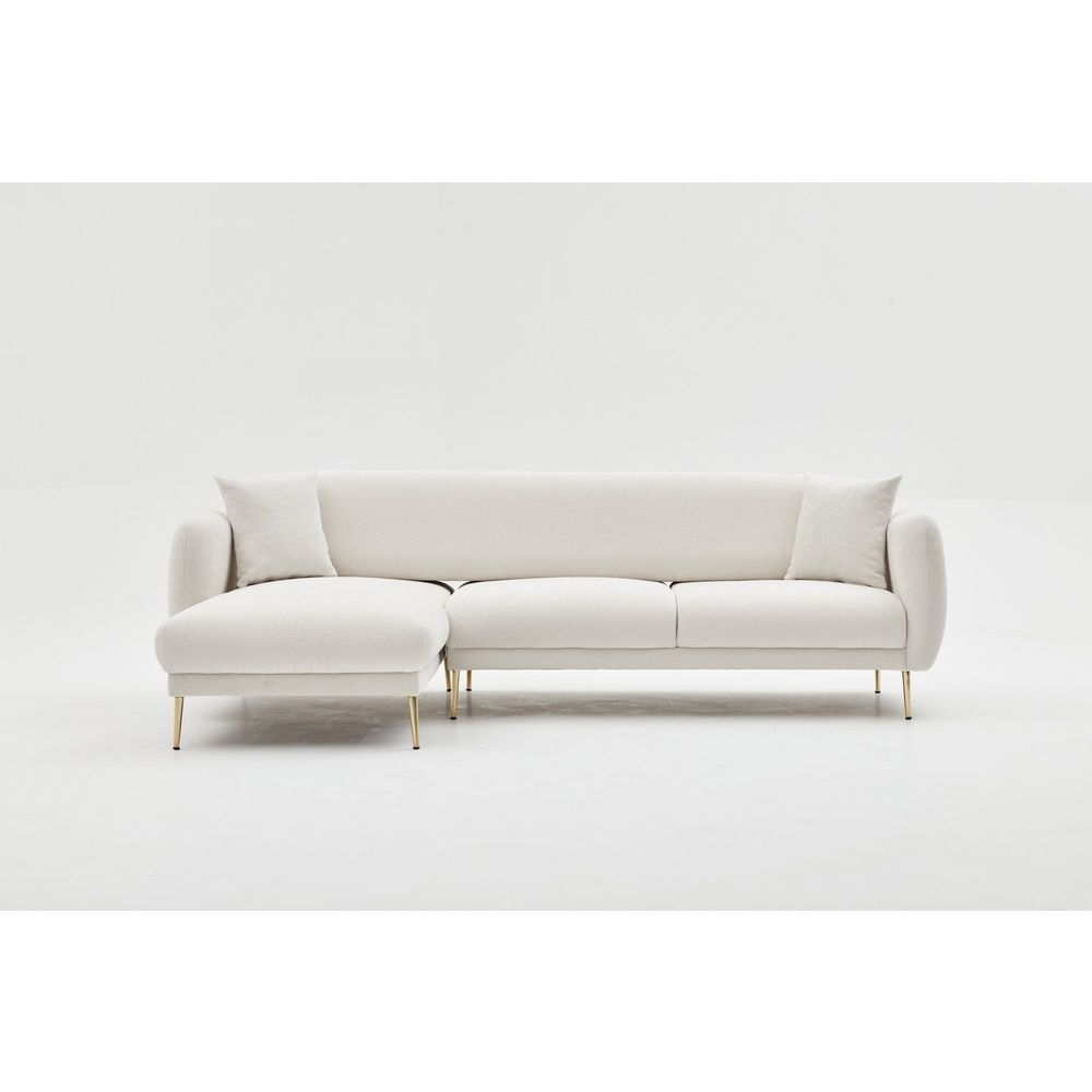 Simena Lijevi - Krem Zlatni Kutni Sofa-Krevet slika 13