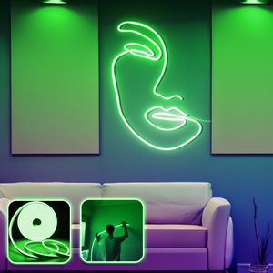 Face Art - Large - Green Green Decorative Wall Led Lighting