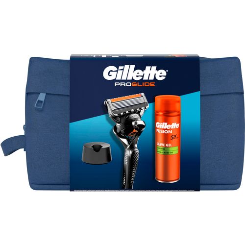 Gillette poklon paket britvica, držač i gel za brijanje + toaletna torbica slika 1