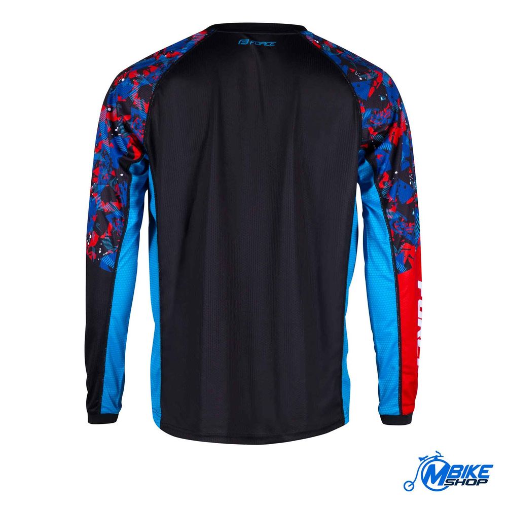 Force Majica dugih rukava za biciklizam Reckless Black/Red/Blue slika 2