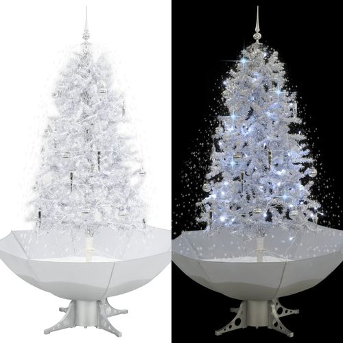 Božićno drvce koje sniježi sa stalkom bijelo 170 cm slika 26