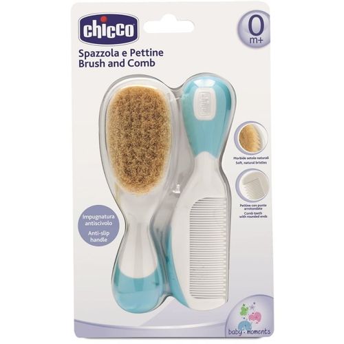 Chicco Set četka i češalj za bebinu kosu 0m+, Plavi slika 1