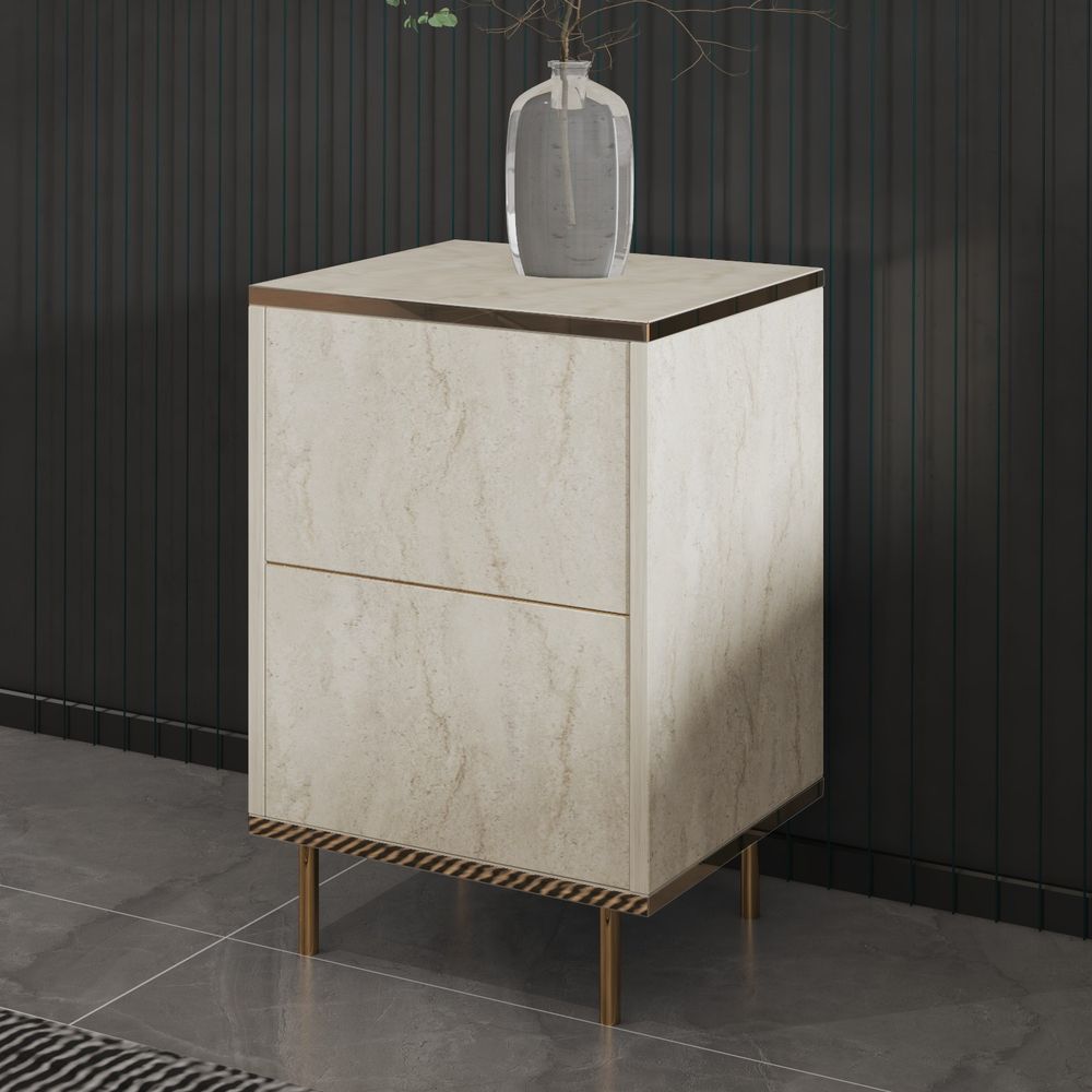 Imaj - Travertine, Gold Travertine Noćni Stolić slika 3