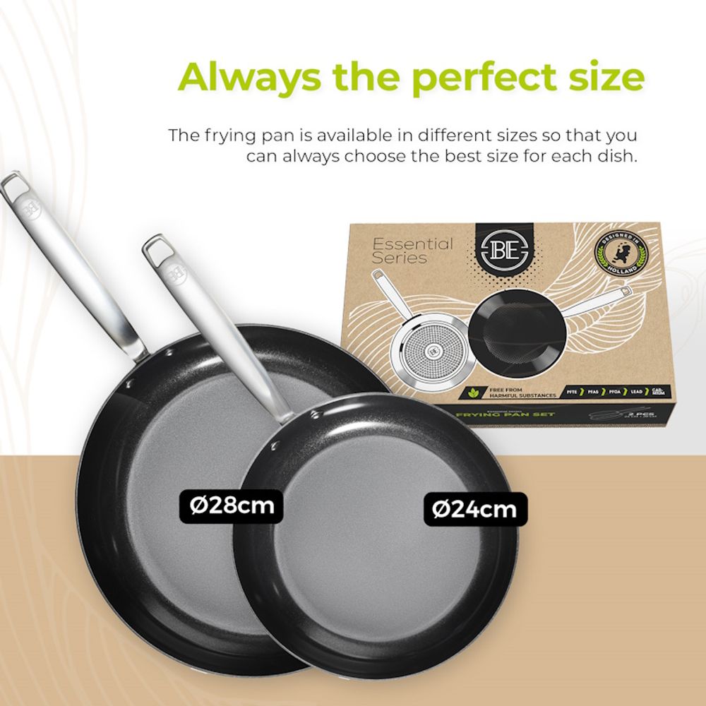 BE Living Set tava Essential Black 24-28 cm troslojni nehrđajući čelik slika 8
