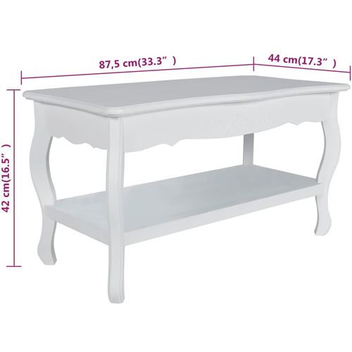 Stolić za Kavu s Dvije Razine MDF Bijeli slika 39