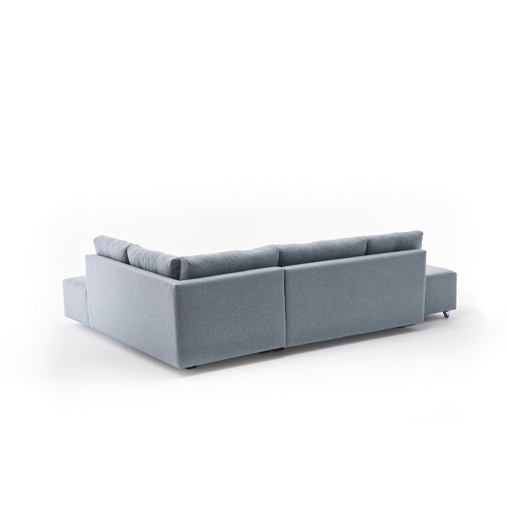 Ugaona Sofa na Razvlačenje Manama - Desni Kut, Svijetloplava slika 4