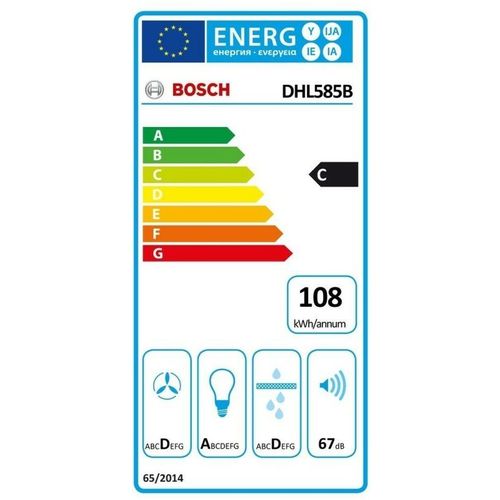 Konvencionalna Napa BOSCH DHL585B 52 cm 650 m3/h 67 dB 277W Nehrđajući čelik slika 3